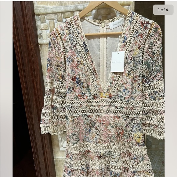 Zimmermann style cotton embroidered dress size M - Picture 9 of 9